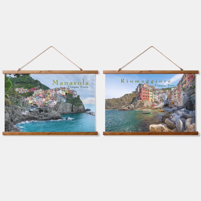 Sea Coast Cinque Terre Manarola Riomaggiore Italy Hanging Tapestry (Double)
