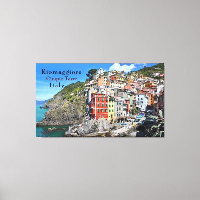 Sea Coast Cinque Terre Riomaggiore Italy  Canvas Print (Front)