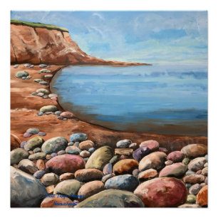 Sea Coast Original Hand Painted Art Poster