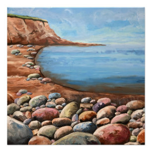 Sea coast shoreline rocks ocean poster
