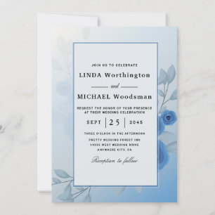 Sea colour wedding invitations