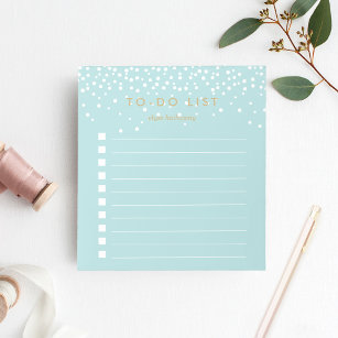 Sea   Confetti Dots Personalized To-Do List Notepad