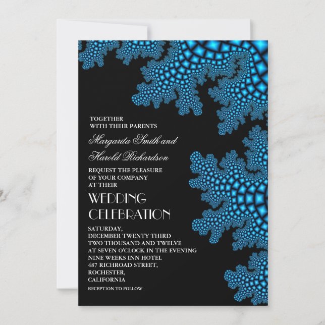 Sea Coral Modern Beach Wedding Invitation (Front)