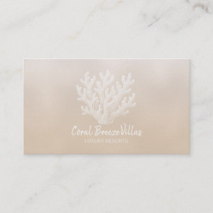 Sea Coral Silhouette Lt Sand Pearl Business Card