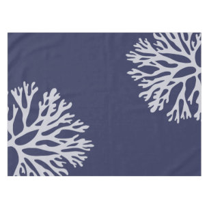 Sea Coral Silhouettes (Dk. Nautical Blue) Tablecloth