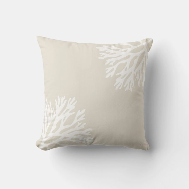 Sea Coral Silhouettes (Island Sand) Cushion (Front)