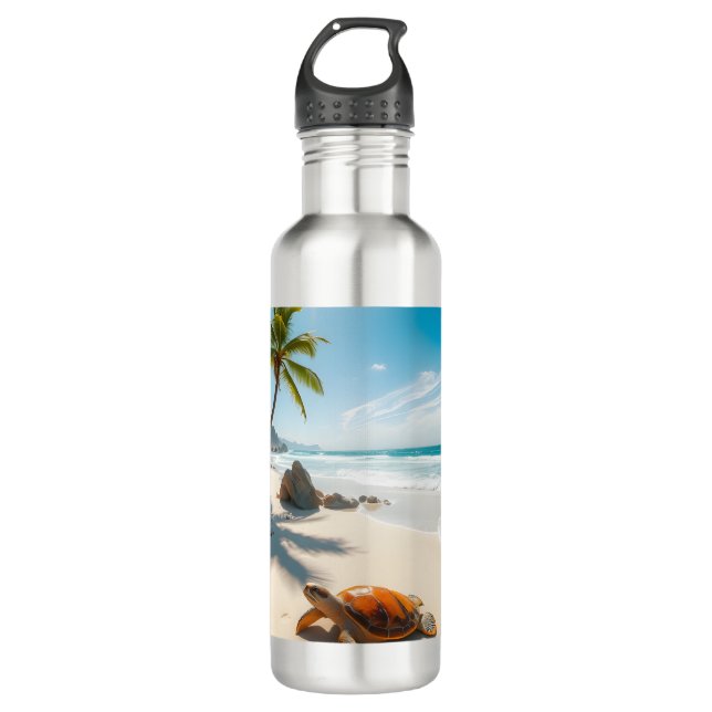 Sea  Crabs on Tropical Beach – Serene Ocea 710 Ml Water Bottle (Front)