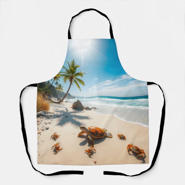 Sea  Crabs on Tropical Beach – Serene Ocea Apron (Front)
