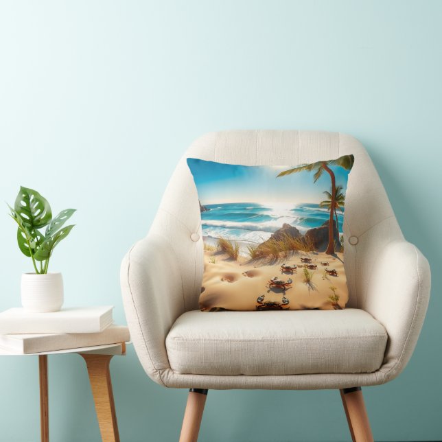 Sea  Crabs on Tropical Beach – Serene Ocea Cushion (Chair)