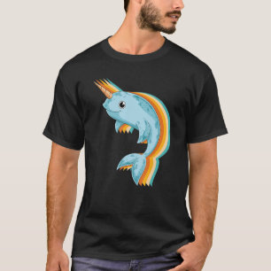Sea Creature Animal  Whale Mammal Retro Narwhal 1 T-Shirt