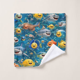 sea creature description bath towel set