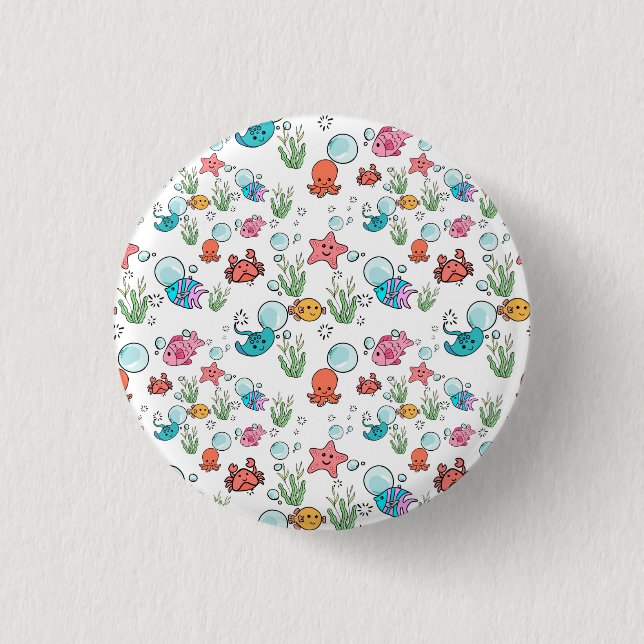 Sea creature gift, sea creature  3 cm round badge (Front)