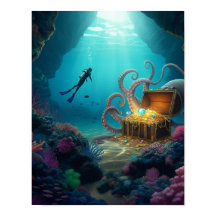 Sea creature guards treasure 