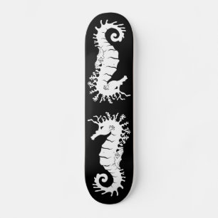 Sea Creature Silhouette - Seahorses Skateboard