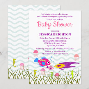 Sea Creatures Baby Shower Invitation