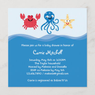 Sea Creatures Baby Shower Invitation