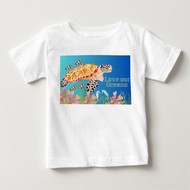 Sea creatures baby T-Shirt (Front)
