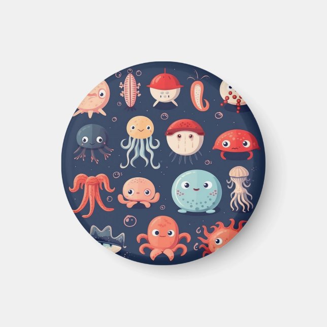 Sea creatures, fish, magnet, cute  magnet (Front)