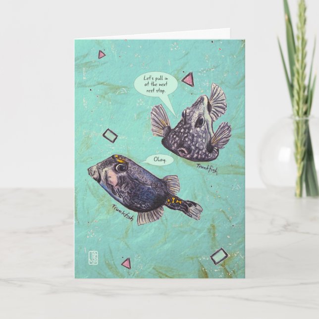 Sea Creatures Trunkfish Anniversary Card (Front)