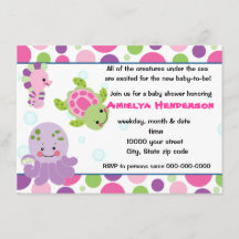 sea creatures under the sea invitation