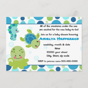 sea creatures under the sea invitation