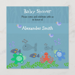 Sea Critters Baby Shower Invitation