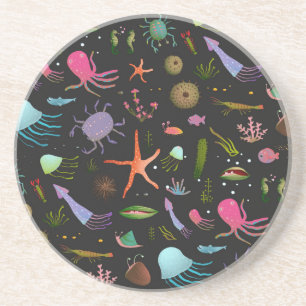 Sea Critters Pattern Coaster