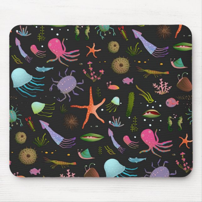 Sea Critters Pattern Mouse Mat (Front)