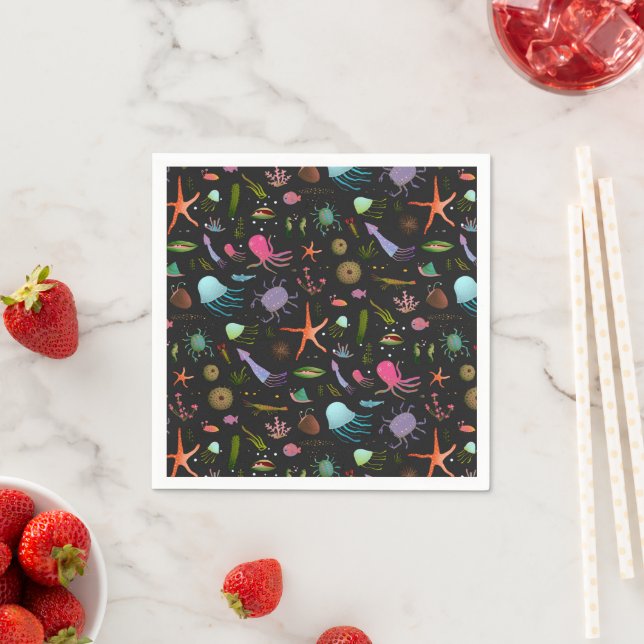 Sea Critters Pattern Napkin (Insitu)