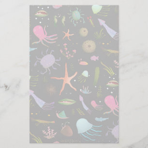 Sea Critters Pattern Stationery