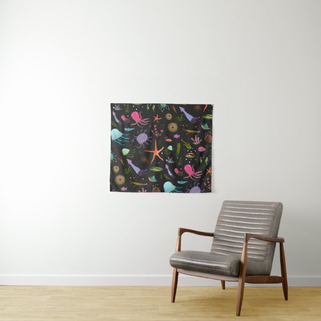 Sea Critters Pattern Tapestry (In Situ (Horizontal))