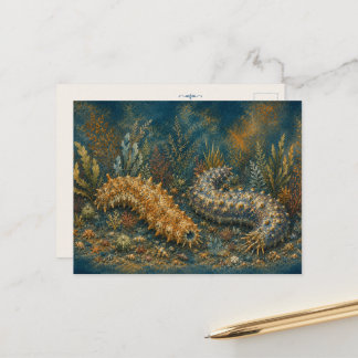 Sea Cucumber Watercolour Ocean Post Card