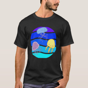 Sea Cute Jellyfish Underwater Ocean life Animals F T-Shirt