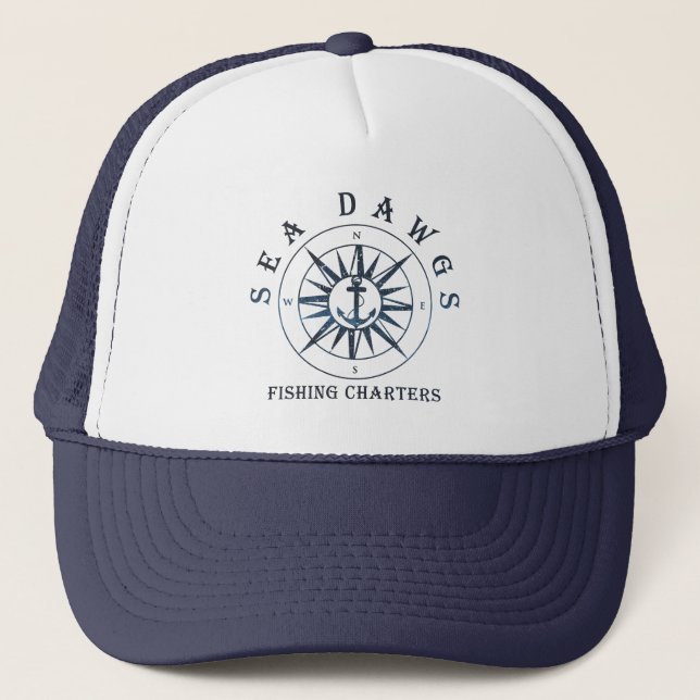 Sea Dawgs Charter Fishing Tampa Trucker Hat (Front)