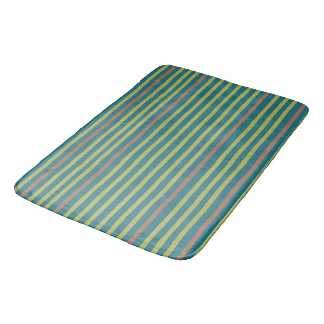 Sea Desert and Clay Stripes Bath Mat (Angled)