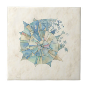 Sea design Background with sea shell Coaster