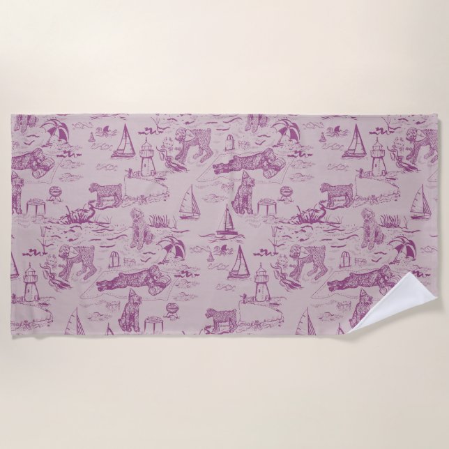 Sea Dog Toile Bouvier Des Flandres Beach Sand Beach Towel (Front)