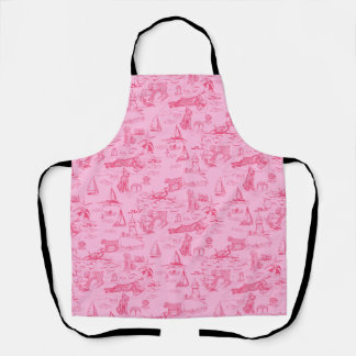 Sea Dog Toile Pink  Apron