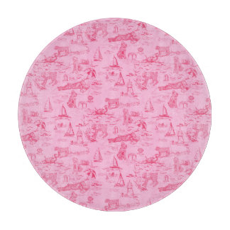 Sea Dog Toile Pink  Cutting Board