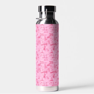 Sea Dog Toile Pink  Water Bottle