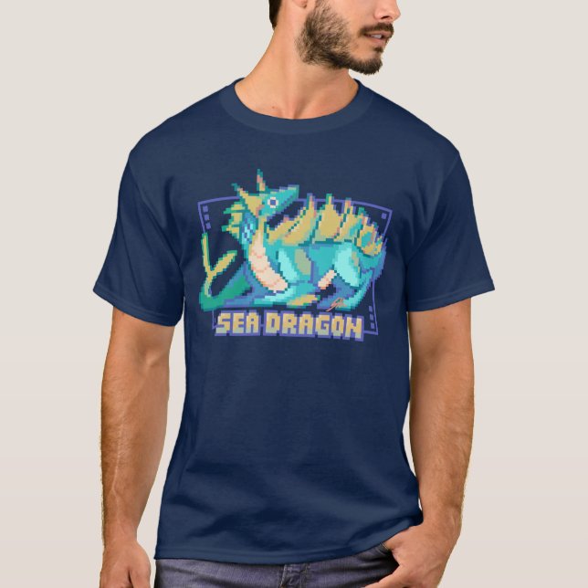Sea Draak Pixel Art Design shirt (Front)