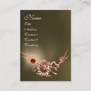 SEA DRAGON 2 AGATE MONOGRAM grey white red Business Card