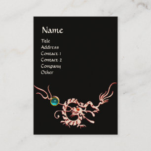 SEA DRAGON 2 AQUAMARINE MONOGRAM black white blue Business Card