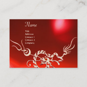 SEA DRAGON 2 MONOGRAM red white Business Card