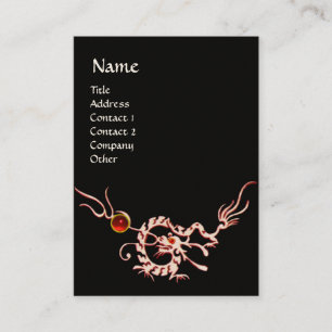 SEA DRAGON 2 RUBY MONOGRAM black and white red Business Card