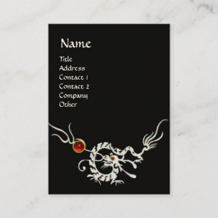 SEA DRAGON 2 RUBY MONOGRAM black and white red Business Card
