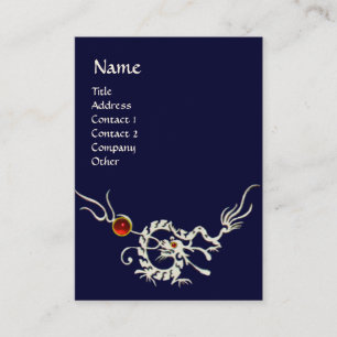 SEA DRAGON 2 RUBY MONOGRAM   white red blue Business Card