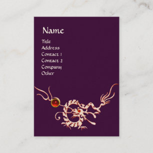 SEA DRAGON 2 RUBY MONOGRAM white red purple Business Card