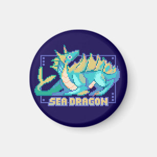 Sea dragon, pixel art magnet