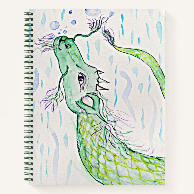 Sea dragon watercolor art notebook (Front)
